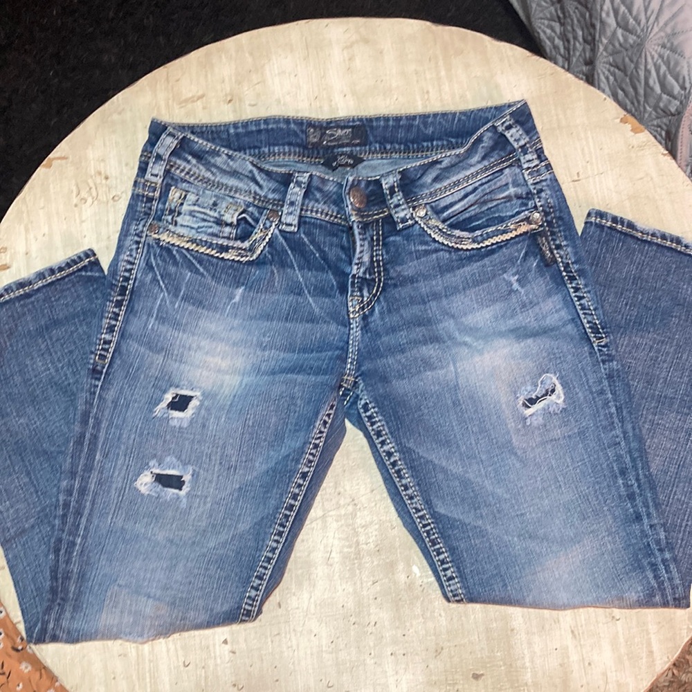 SILVER MID SUKI CAPRIS